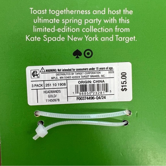 Kate Spade for Target, Gold 'Hip Hip Hooray' Headbands - Picture 4 of 4